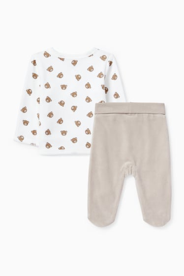 Babies - Teddy bear - newborn outfit - 2-piece - light brown