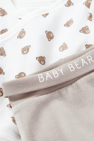 Babies - Teddy bear - newborn outfit - 2-piece - light brown