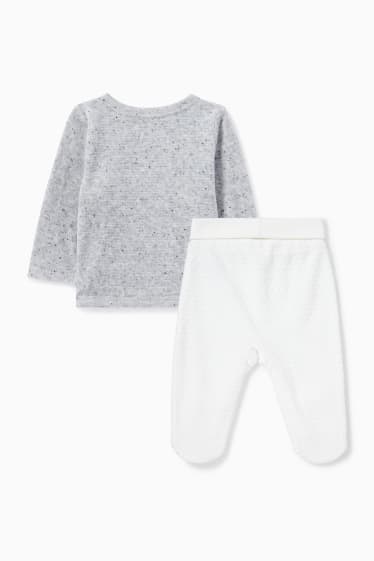 Babys - Beertje - newbornoutfit - 2-delig - grijs