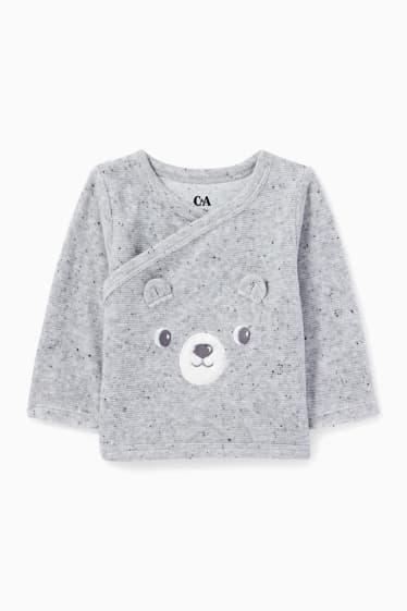 Babies - Teddy bear - newborn outfit - 2-piece - gray