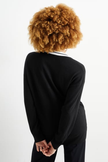 Femmes - Gilet en maille en cachemire mélangé - noir