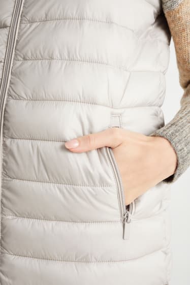 Women - Long quilted gilet - creme