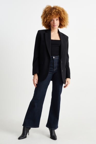 Damen - Wide Leg Jeans - High Waist - dunkeljeansblau