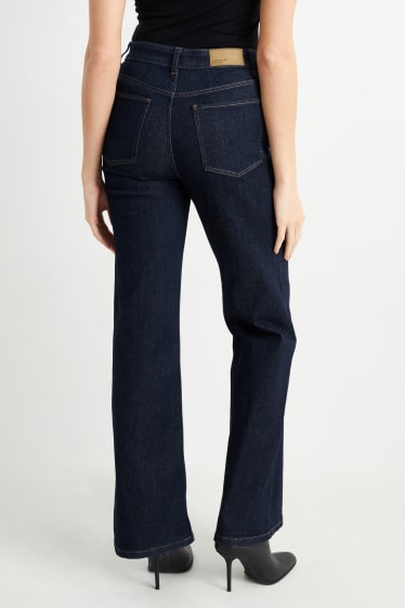 Damen - Wide Leg Jeans - High Waist - dunkeljeansblau