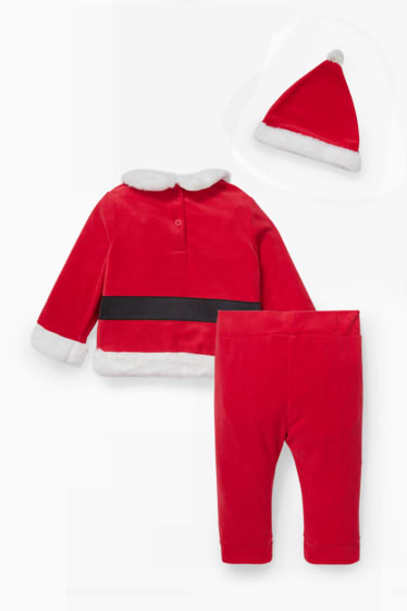 Bebés - Conjunto navideño para bebé - 3 piezas - rojo
