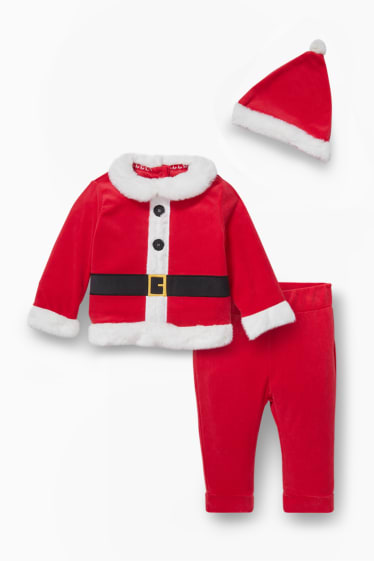Baby Jungen - Baby-Weihnachts-Outfit - 3 teilig - rot