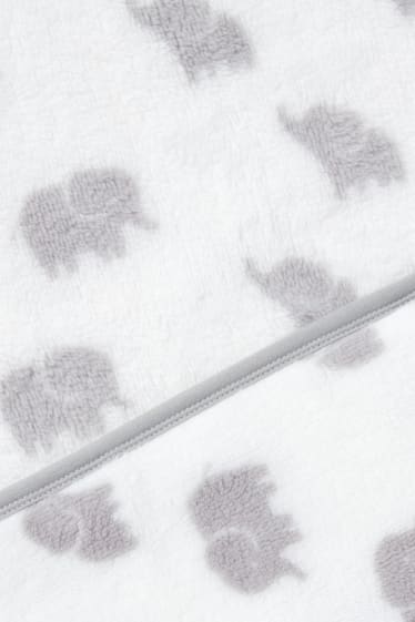 Neonati - Elefante - coperta per bebè - bianco / grigio