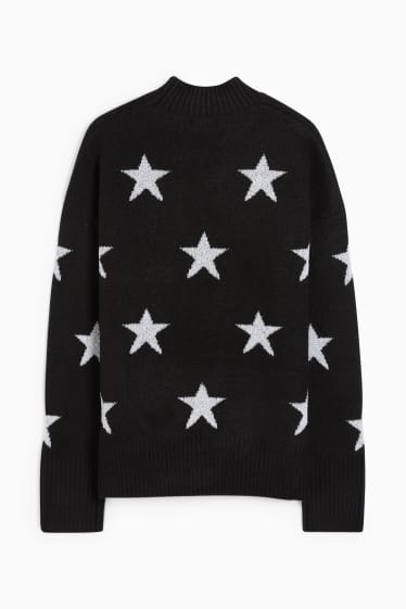 Women - Jumper - stars - black