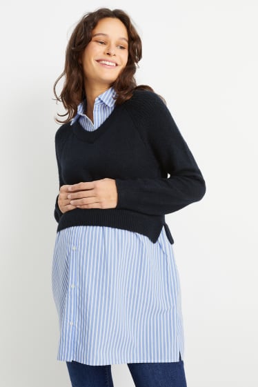 Women - Maternity jumper - 2-in-1 look - dark blue