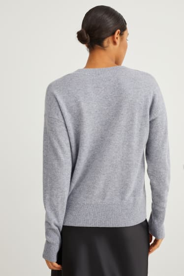 Damen - Kaschmir-Pullover - grau