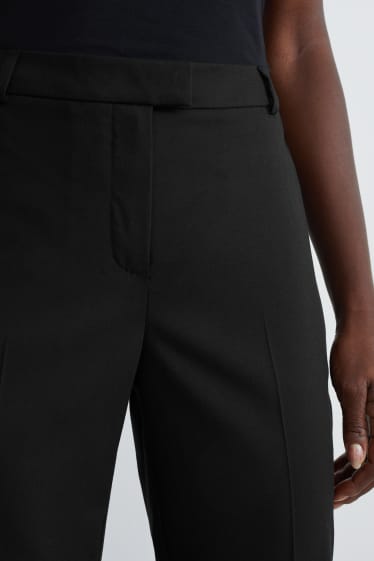 Femmes - Pantalon de bureau - coupe droite - noir