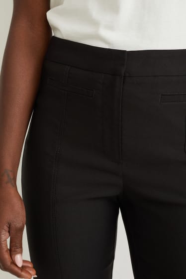 Damen - Stoffhose - High Waist - Cigarette Fit - schwarz