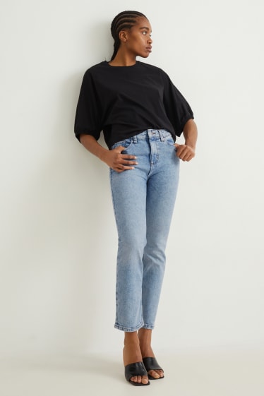 Kobiety - Straight jeans - wysoki stan - LYCRA® - dżins-jasnoniebieski