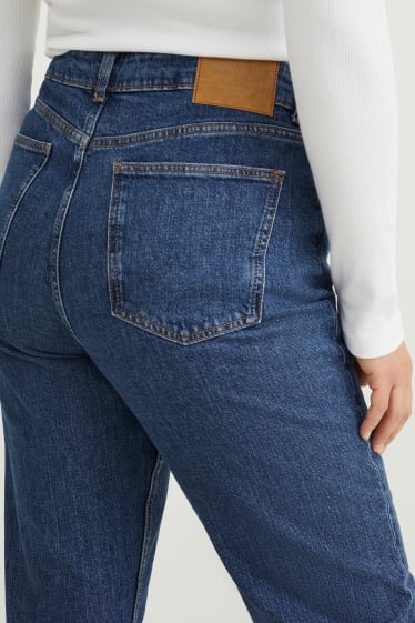 Femei - Mom jeans - talie înaltă - LYCRA® - denim-albastru