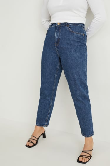 Femei - Mom jeans - talie înaltă - LYCRA® - denim-albastru