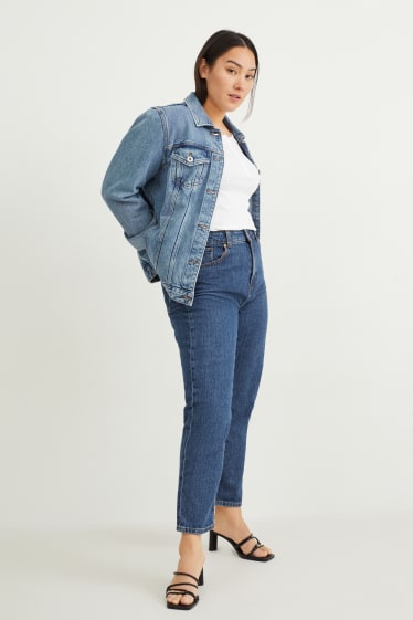 Femei - Mom jeans - talie înaltă - LYCRA® - denim-albastru