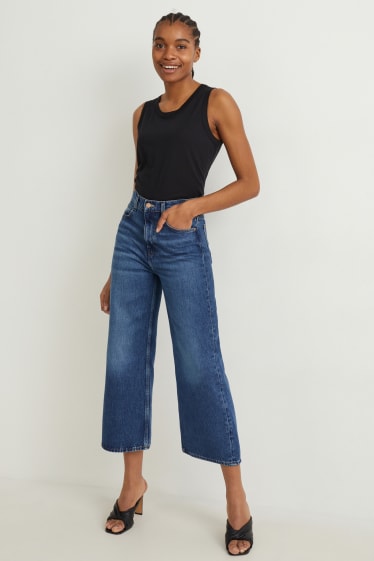 Dames - Loose fit jeans - high waist - jeansblauw