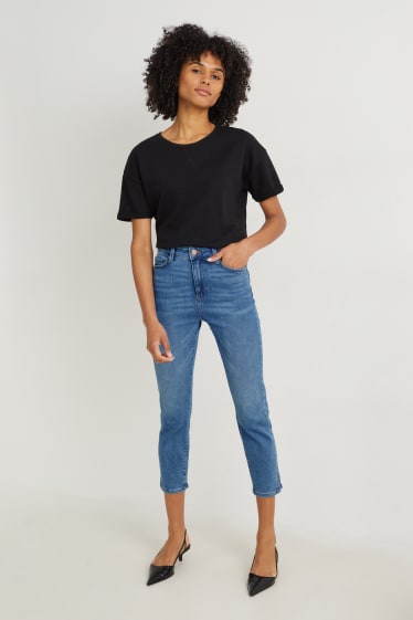 Dames - Slim jeans - high waist - jeansblauw