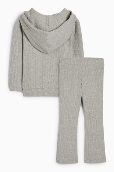 Kinder Mädchen - Set - Hoodie und Hose - 2 teilig - hellgrau-melange