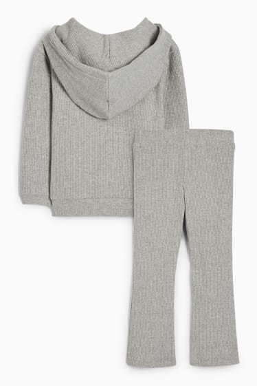 Bambini - Set - felpa con cappuccio e pantaloni - 2 pezzi - grigio chiaro melange