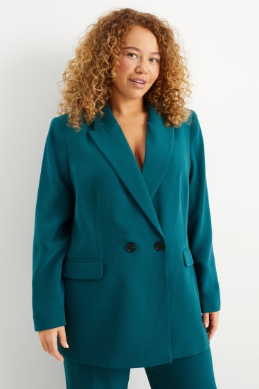 Femmes - Blazer - relaxed fit - vert foncé