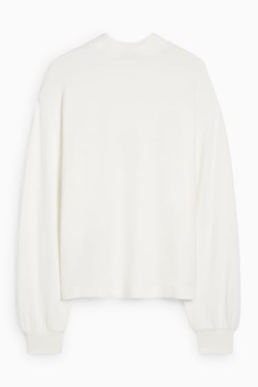 Dames - Sweatshirt - glanseffect - crème wit