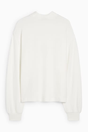 Femmes - Sweat - effet brillant - blanc crème