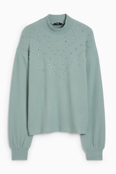 Damen - Sweatshirt - Glanz-Effekt - mintgrün