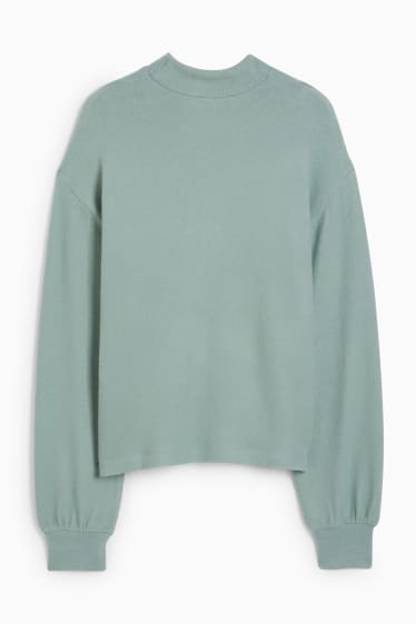 Women - Sweatshirt - shiny - mint green