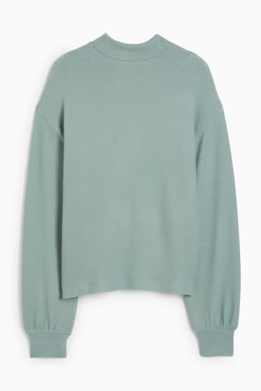 Damen - Sweatshirt - Glanz-Effekt - mintgrün