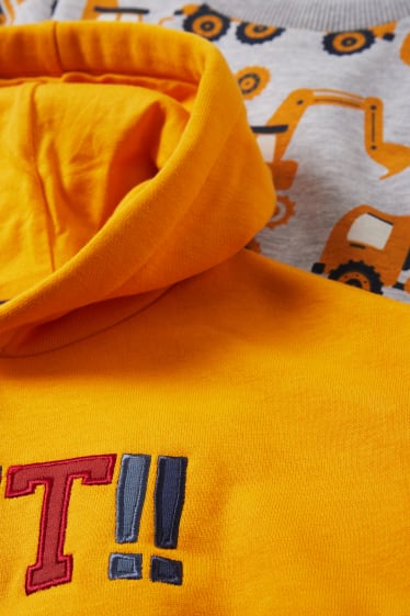 Enfants garçons - Lot de 2 - pelleteuse - sweat à capuche et sweat - orange