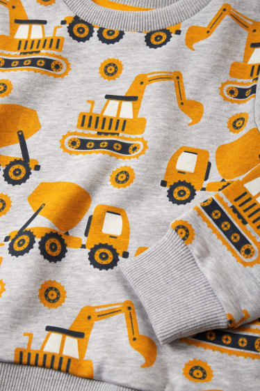 Kinderen - Set van 2 - graafmachine - hoodie en sweatshirt - oranje
