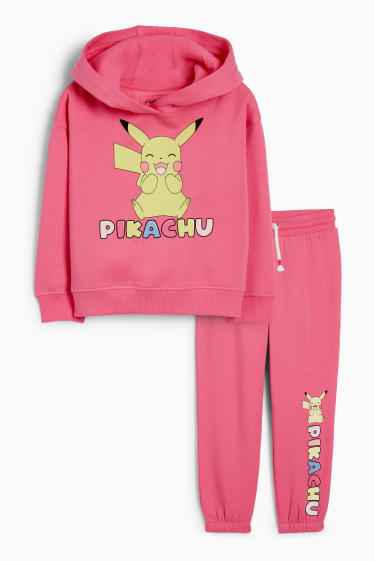 Dzieci - Pokémon - komplet - bluza z kapturem i spodnie dresowe - 2 części - różowy