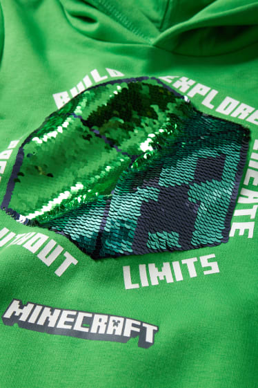 Bambini - Minecraft - felpa con cappuccio - verde chiaro