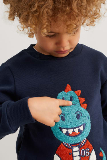 Bambini - Confezione da 2 - dinosauro - felpa - blu / grigio