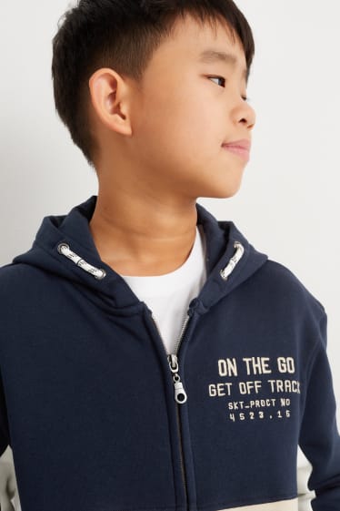 Kinderen: jongens - Sweatvest met capuchon - donkerblauw