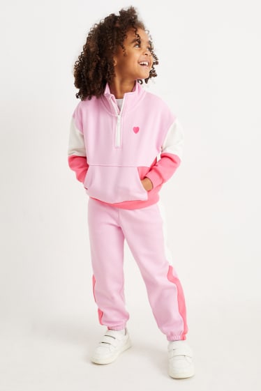 Niños - Conjunto - sudadera y pantalón de deporte - 2 piezas - rosa