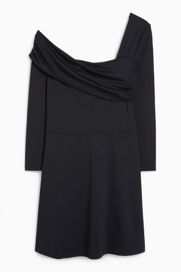 Dames - One-shoulder-jurk - zwart