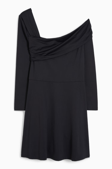 Dames - One-shoulder-jurk - zwart