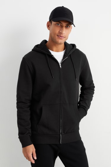 Herren - Sweatjacke mit Kapuze - schwarz