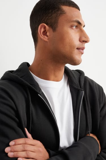 Men - Zip-through sweatshirt with hood - black