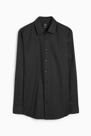 Men - Business shirt - regular fit - Kent collar - easy-iron - black