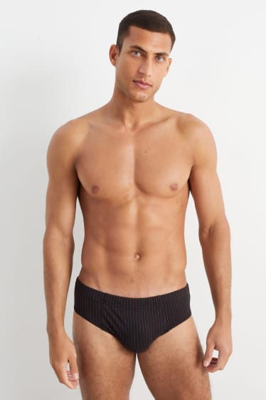 Uomo - Confezione da 3 - slip - a righe - verde scuro