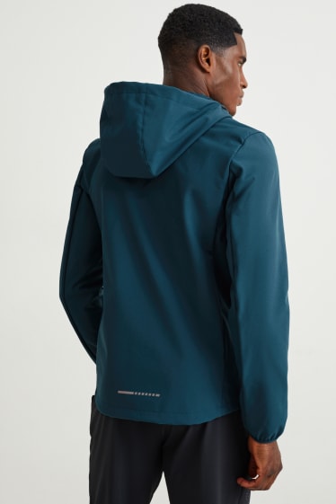 Pánské - Funkční bunda s kapucí - vodoodpudivá - tmavozelená
