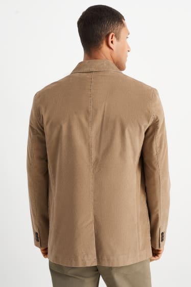 Men - Tailored corduroy jacket - slim fit - taupe