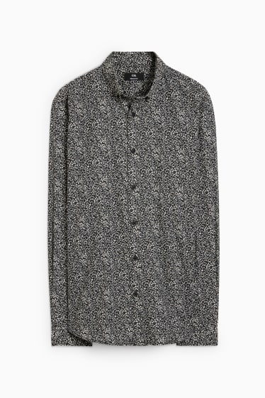 Hommes - Pull et chemise - regular fit - col button down - gris foncé