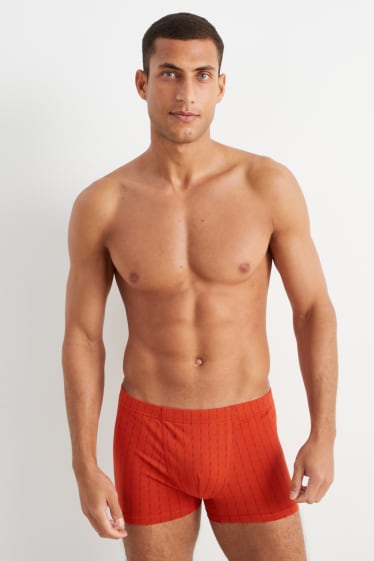 Heren - Set van 3 - trunks - donker oranje