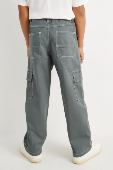 Kinderen - Cargo jeans - thermojeans - groen