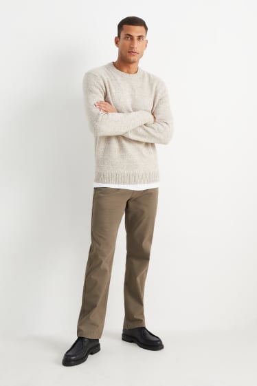 Mężczyźni - Spodnie - regular fit - jasnobrązowy