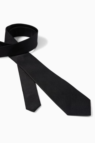 Men - Silk tie - black